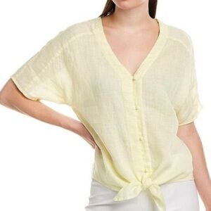 Vince Camuto Light Yellow Tie-Front Blouse
